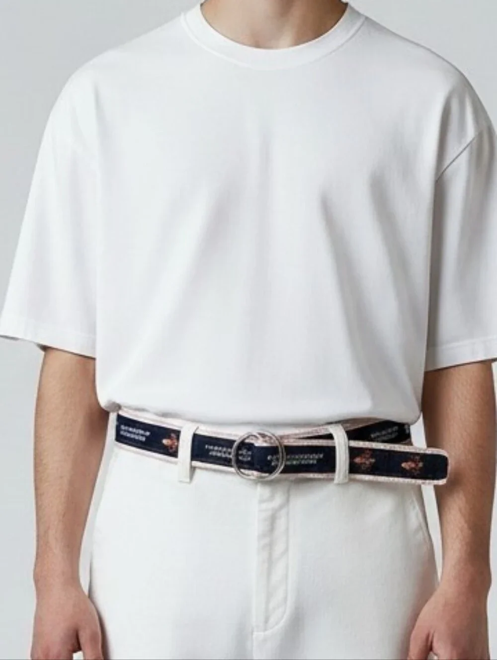 Ford Colony Country Club Navy and Pink Ribbon Golf Unisex Belt. Small.